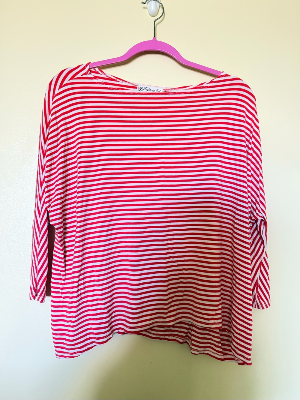 Fighting Eel | Striped Red and White Flowy Top